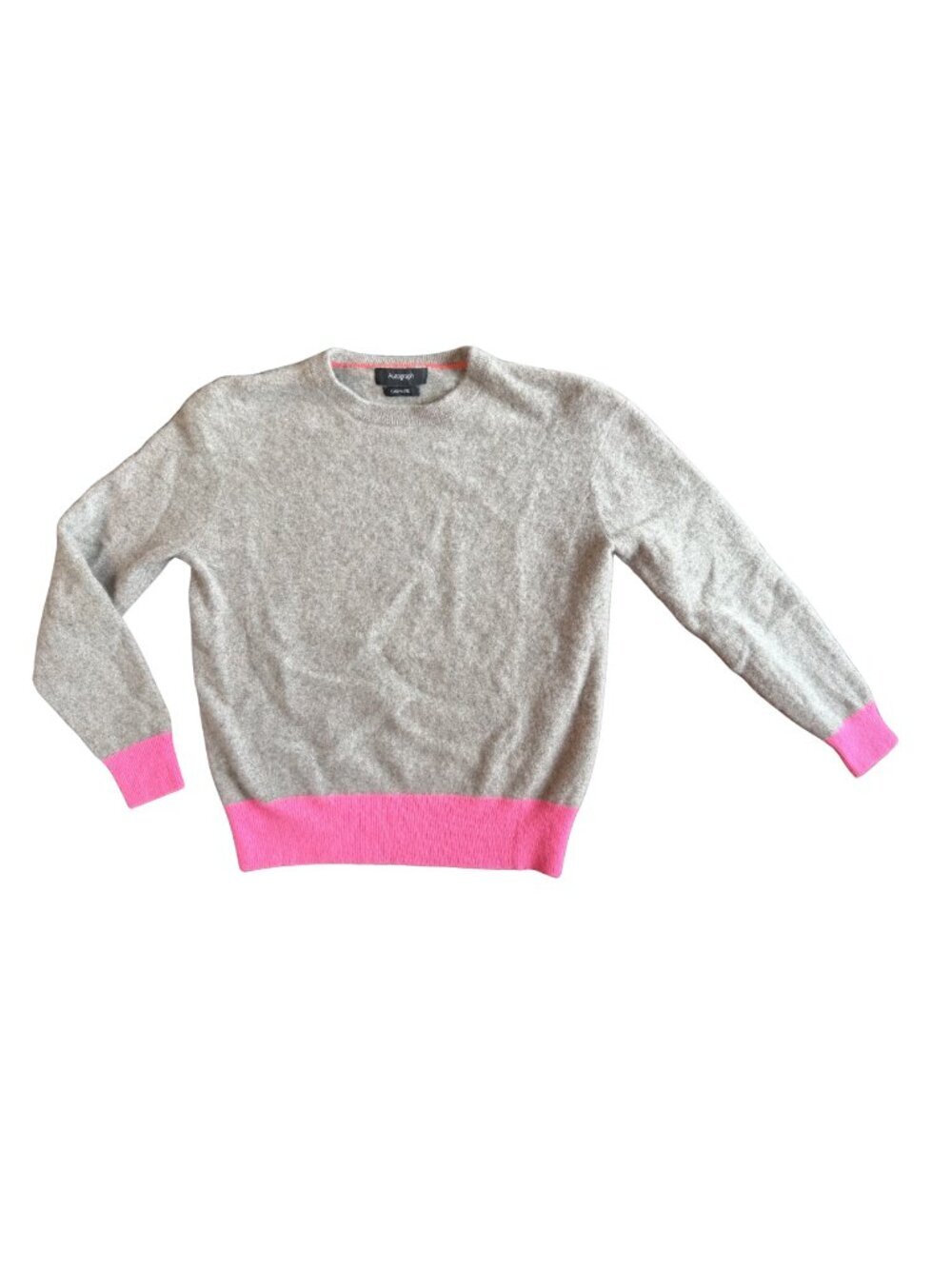 Autograph Gray / Pink Cashmere Crewneck Sweater Size 6
